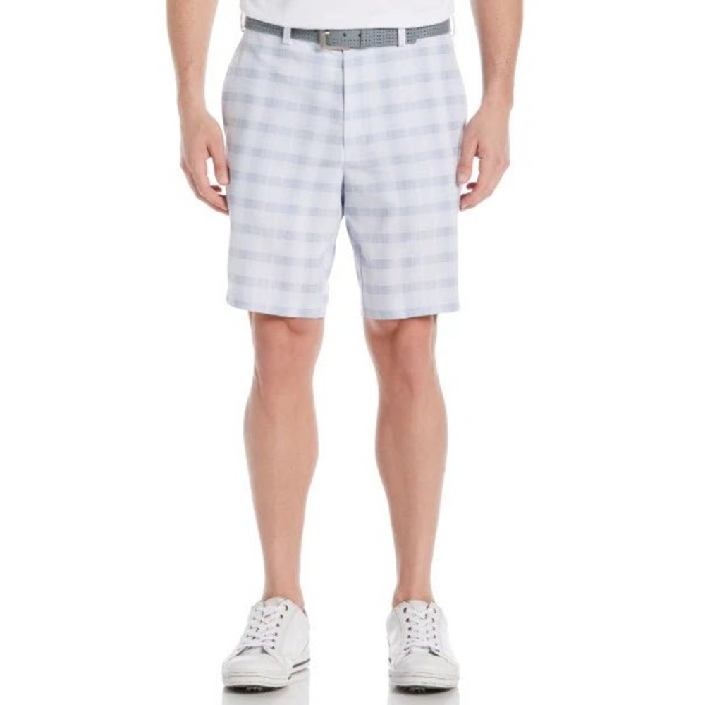 PGA Tour Men's Performance Golf Shorts Size 36‎ White Gray Plaid Active Stretch